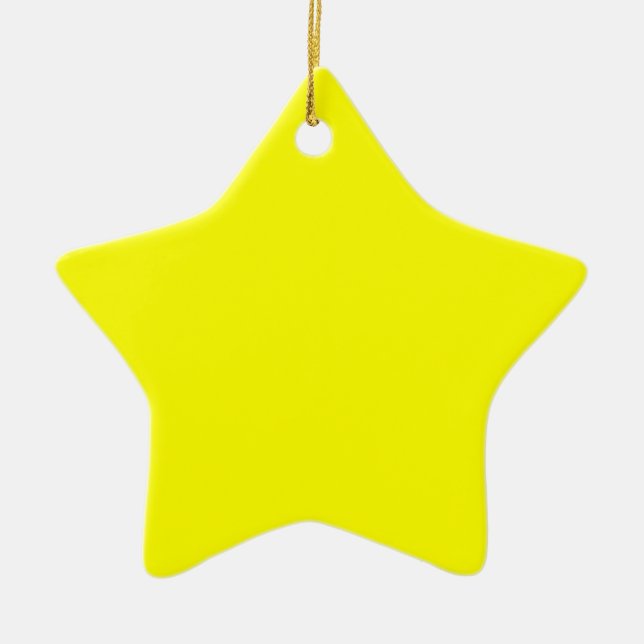 Regnbåge Gul Julgransprydnad Keramik (Framsidan)