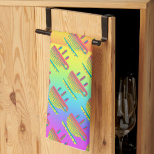 Regnbåge Gul Kopp Tallrik Kökshandduk