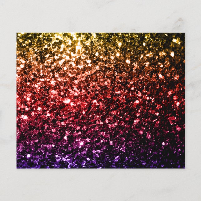 Regnbåge gul röd lila falskt glitter gnistrar flygblad (Framsidan)