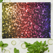 Regnbåge gul röd lila falskt glitter gnistrar