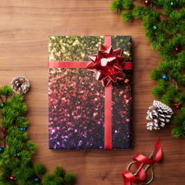 Regnbåge gul röd lila falskt glitter gnistrar presentpapper