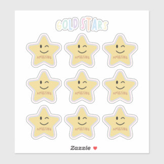 regnbåge guld stjärnor klistermärken