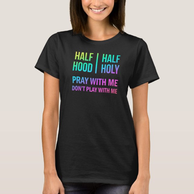 Regnbåge halv Huva halv Heliga T Shirt (Framsida)