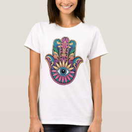 regnbåge Hamsa hand T Shirt