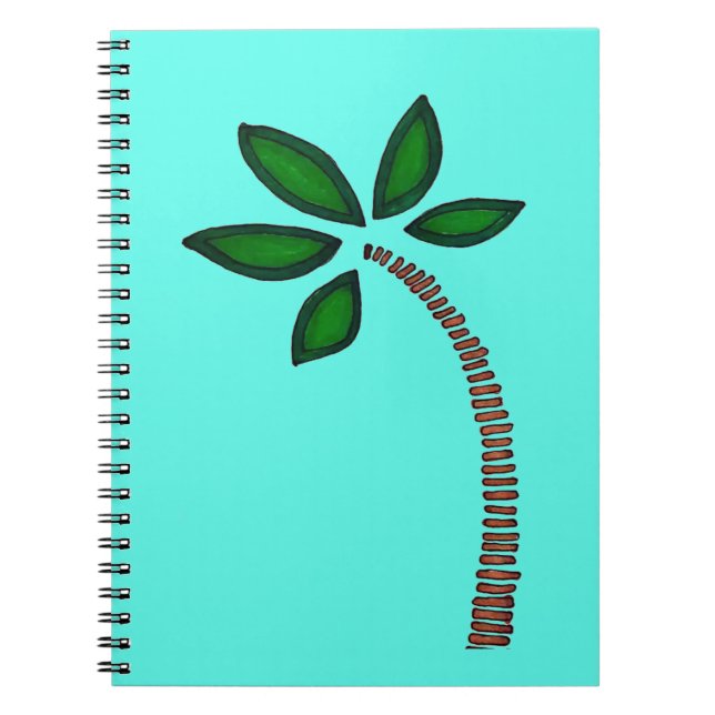 Regnbåge handflatan träd teckning med blå bakgrund anteckningsbok (Framsidan)