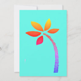 Regnbåge handflatan träd teckning med blå bakgrund julkort