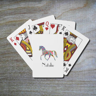 Regnbåge häst - ditt namn casinokort