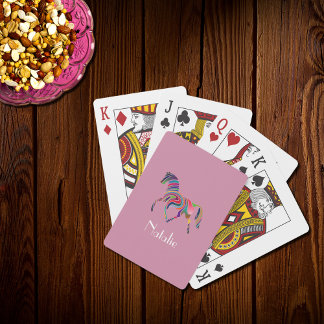 Regnbåge häst - ditt namn spelar kort casinokort