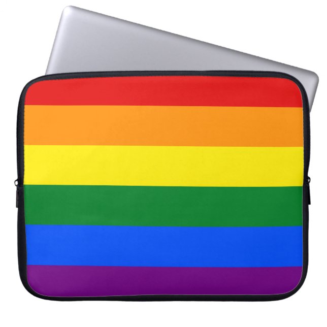 Regnbåge (HBT-Flagga) Laptop Fodral (Framsidan)