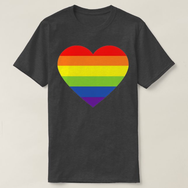 Regnbåge Heart LGBTQ-design T Shirt (Design framsida)