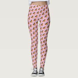 Regnbåge Heart Mönster Leggings