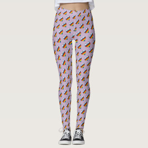 Regnbåge Heart Mönster Leggings