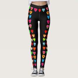 Regnbåge Heart Pastel Leggings