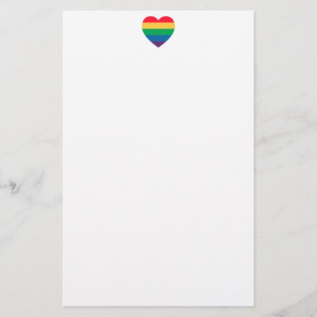 Regnbåge Heart Pride Stationery Brevpapper (Framsida)