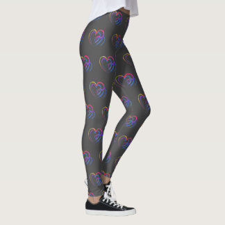 Regnbåge hjärta leggings
