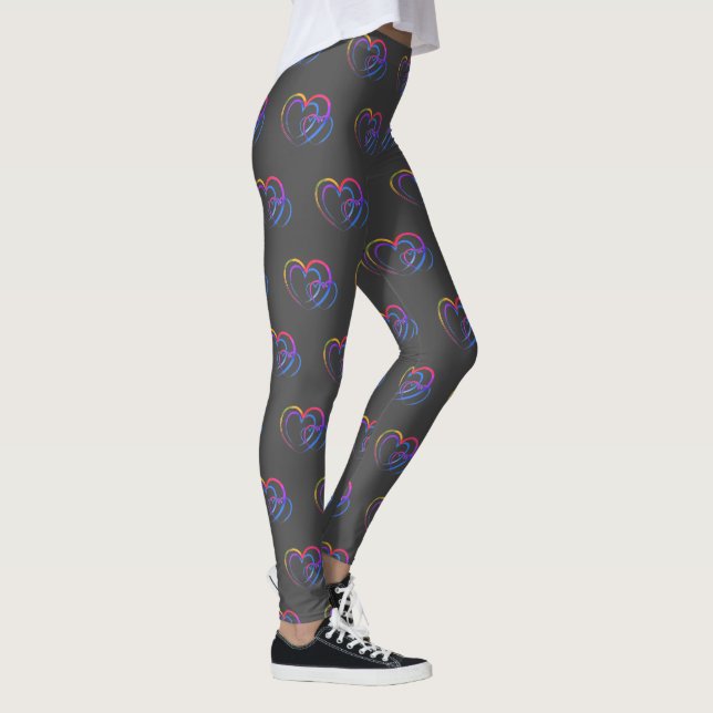 Regnbåge hjärta leggings (Höger)