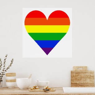 Regnbåge hjärta poster