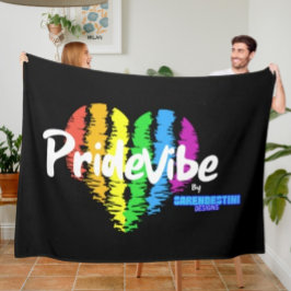 Regnbåge Hjärta PrideVibe: Mysig med stolthet Fleecefilt