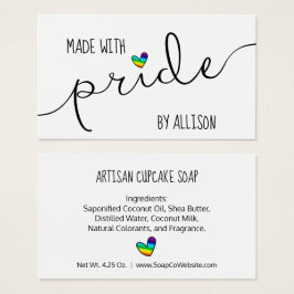 Regnbåge Hjärta Tillverkad med stolthet LGBTQ Pres Visitkort