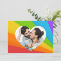 Regnbåge Hjärtan Gay Par Foto Anpassat Romantiskt