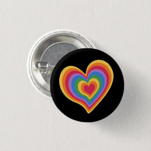Regnbåge hjärtat. Pride gay kärlek Knapp