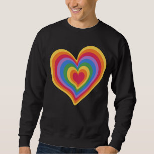 Regnbåge hjärtat. Pride gay kärlek Lång Ärmad Tröja