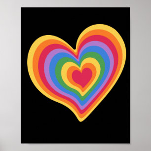 Regnbåge hjärtat. Pride gay kärlek Poster