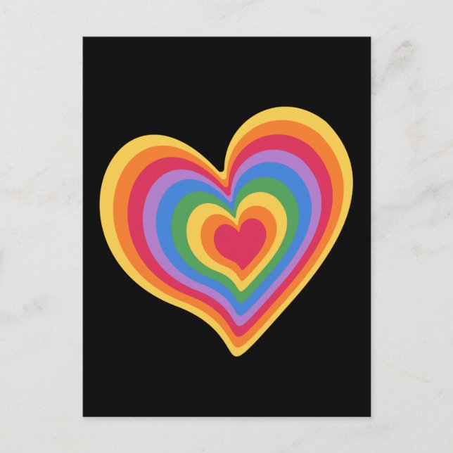 Regnbåge hjärtat. Pride gay kärlek Vykort (Framsida)