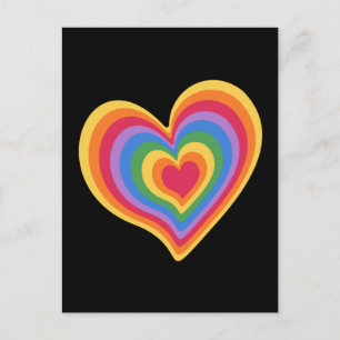 Regnbåge hjärtat. Pride gay kärlek Vykort