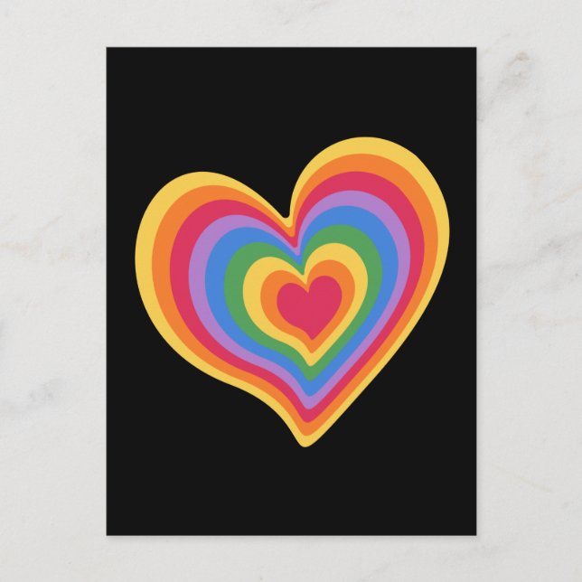 Regnbåge hjärtat. Pride gay kärlek Vykort (Framsida)