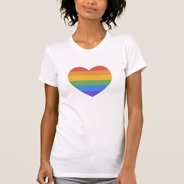 Regnbåge Hjärtat T Shirt (Framsida)