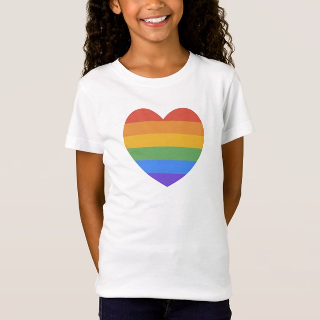 Regnbåge Hjärtat T Shirt (Framsida)