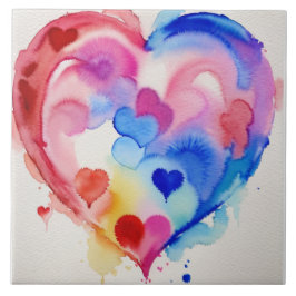 Regnbåge hjärtavsnitt, unika gift-idéer kakelplatta