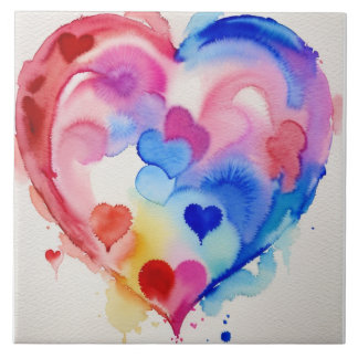 Regnbåge hjärtavsnitt, unika gift-idéer kakelplatta