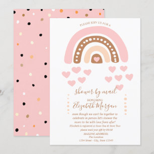 Regnbåge,Hjärter,Prickar,Virtuell baby shower via Inbjudningar