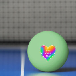 Regnbåge hjärtglöd i Mörken Ping Pong Boll