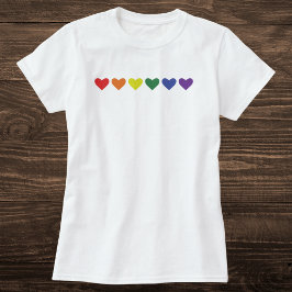Regnbåge Hjärtlinje T Shirt