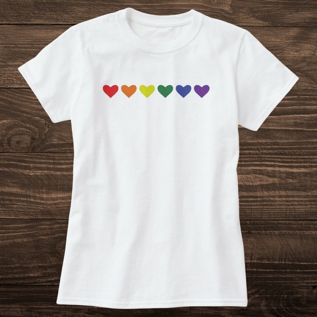 Regnbåge Hjärtlinje T Shirt (Skapare uppladdad)