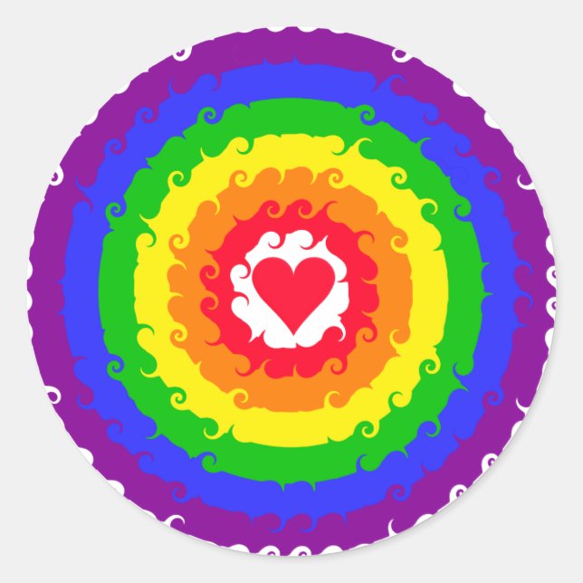 Regnbåge Hjulklistermärken Runt Klistermärke (Framsida)
