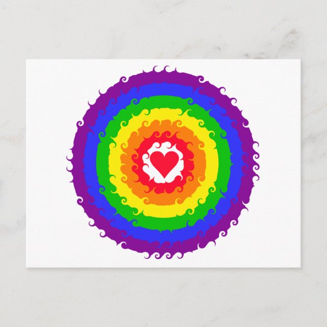 Regnbåge hjulvykort vykort (Framsida)