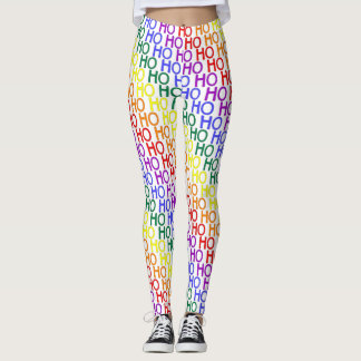 Regnbåge Ho Ho Ho Mönster Leggings