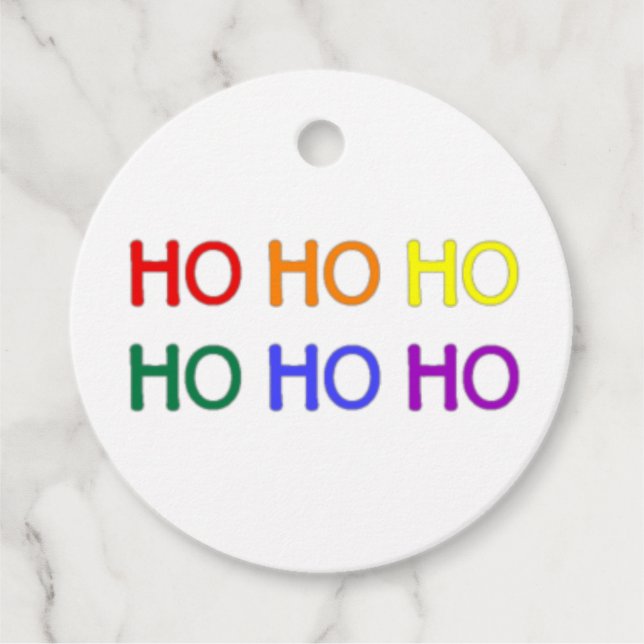 Regnbåge Ho Ho Ho presentkort Gåvor Etiketter (Framsida)