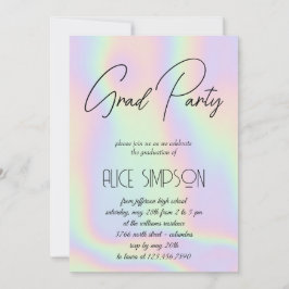 Regnbåge holografisk drivning Studenten Inbjudningar