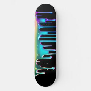 Regnbåge holografisk dropp metall mini skateboard bräda 18,5 cm