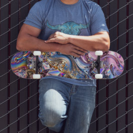 Regnbåge Holografisk Krom Skateboard