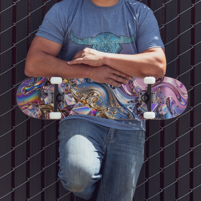 Regnbåge Holografisk Krom Skateboard (Utomhus 3)
