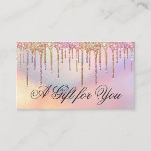 Regnbåge HoloGraph Glitter Drift Gift Certificate Visitkort