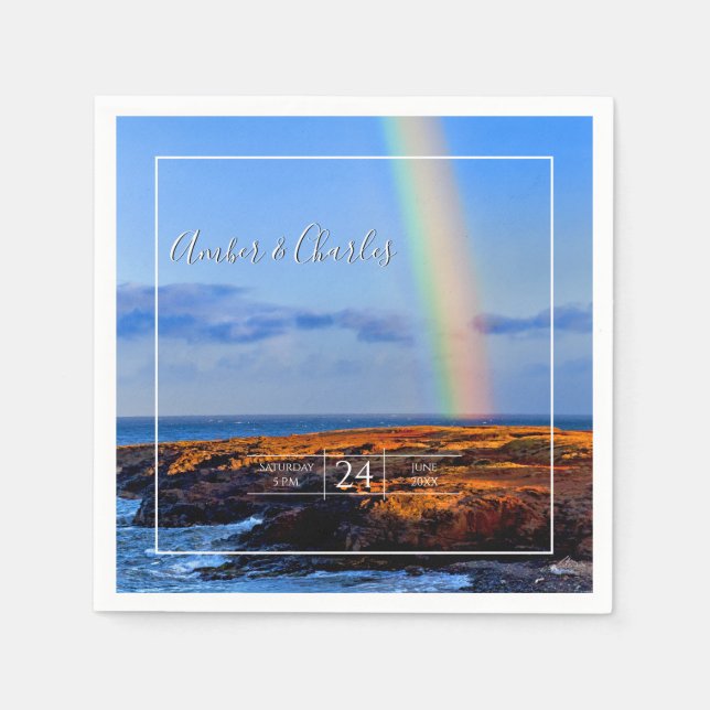 Regnbåge, hopp och lycka, Bröllop Pappersservett (Framsidan)