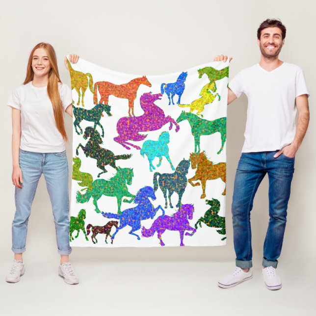 Regnbåge Horses - "Djävel om hästar!" Fleecefilt (På plats)