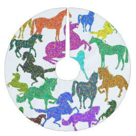 Regnbåge Horses - "Djävel om hästar!" Julgransmatta Borstad Polyester